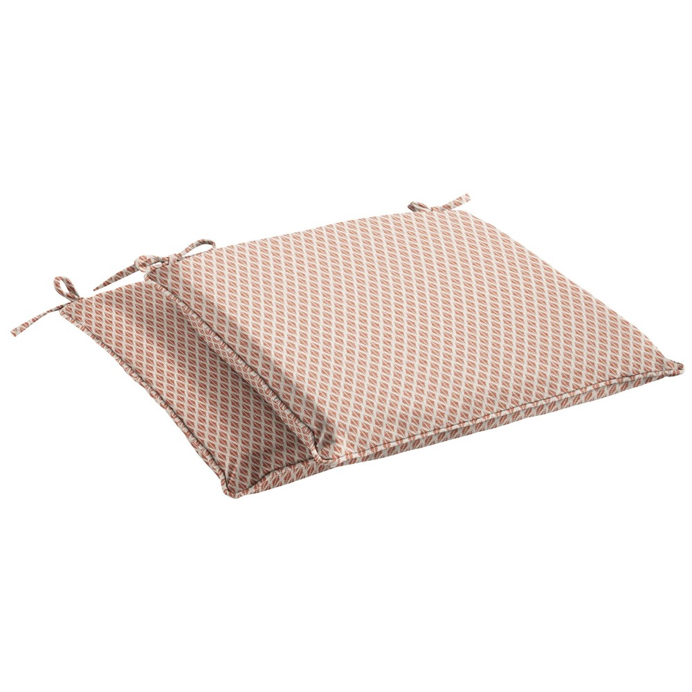 Sunbrella Standard Red 2-Piece Outdoor Corded Chair Pad Set 17W x 2H