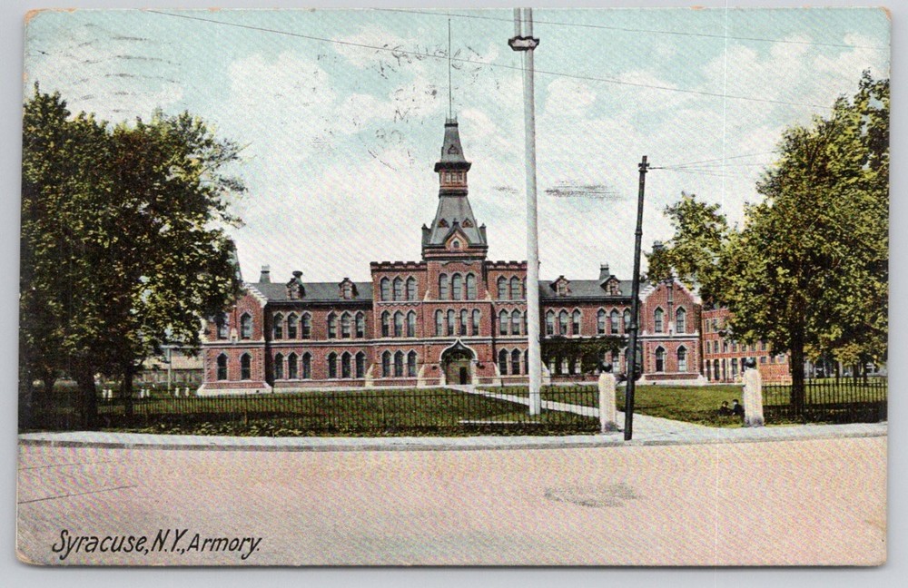 Syracuse NY Armory Postcard 1908 Hugh C. Leighton Vintage New York