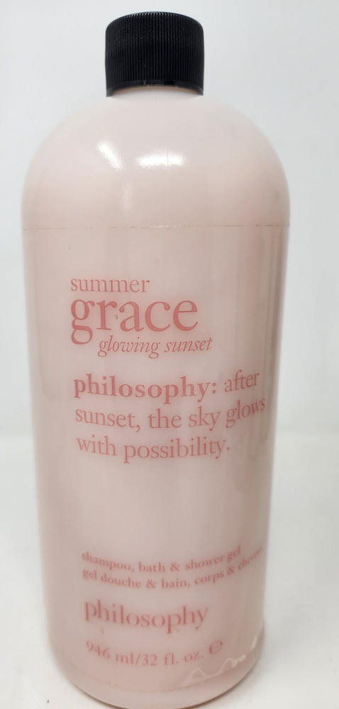PHILOSOPHY SUMMER GRACE GLOWING SUNSET SHAMPOO, SHOWER GEL 32 OZ + pump