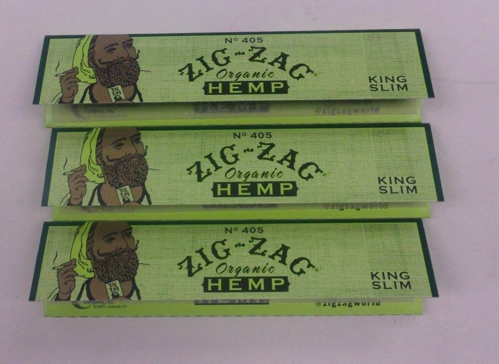 ZIG ZAG 110 MM KING SLIM ORGANIC HEMP CIGARETTE ROLLING PAPERS - 3 PACKS