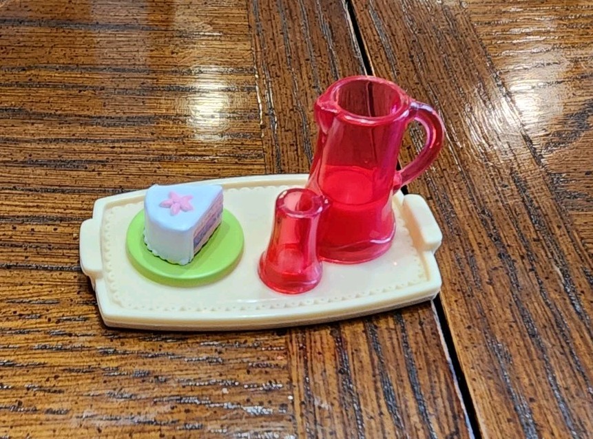 Vintage Fisher Price My Loving Family Dollhouse with Snack Tray Drink Cake Toy  