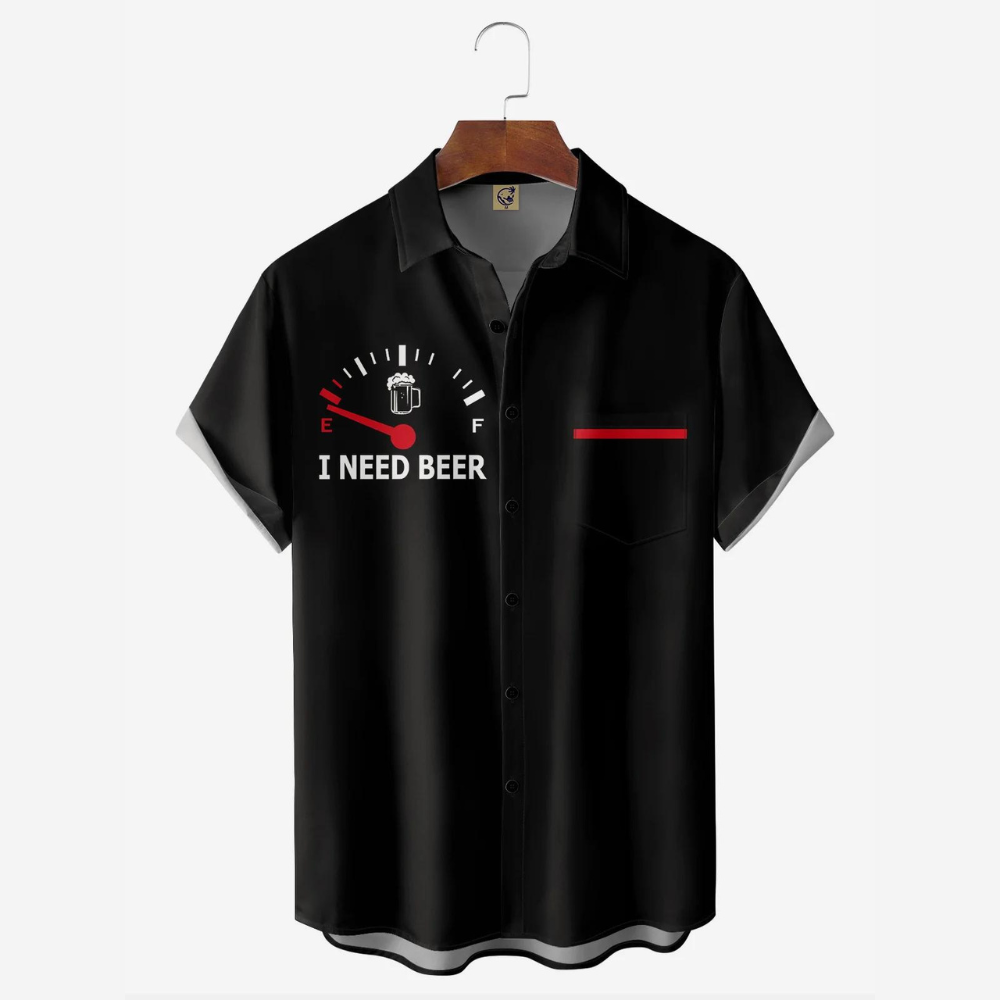 I Need Beer Speed Checker Hawaiian Shirt for Men – Fun Tropical Aloha Shirt with Beer Design
