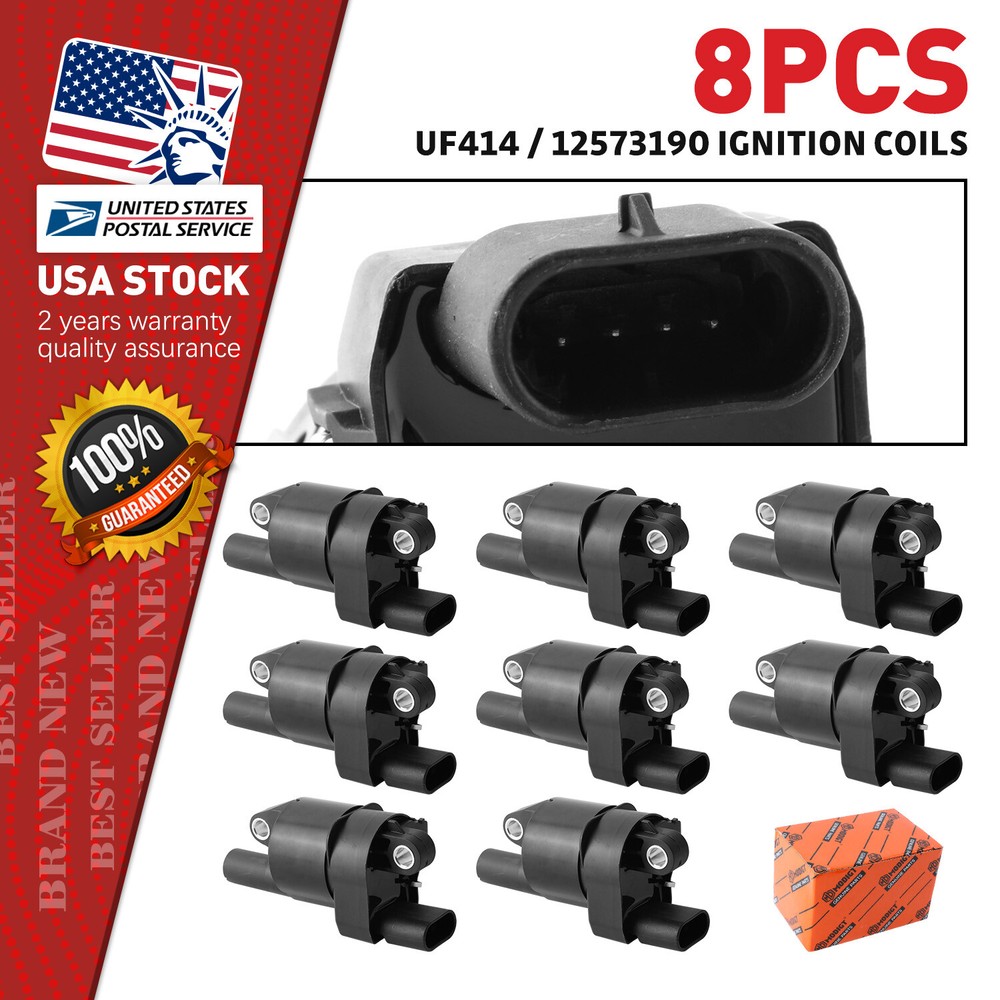 8 High-Performance Ignition Coils for GMC Chevy 12573190 UF414 D514A