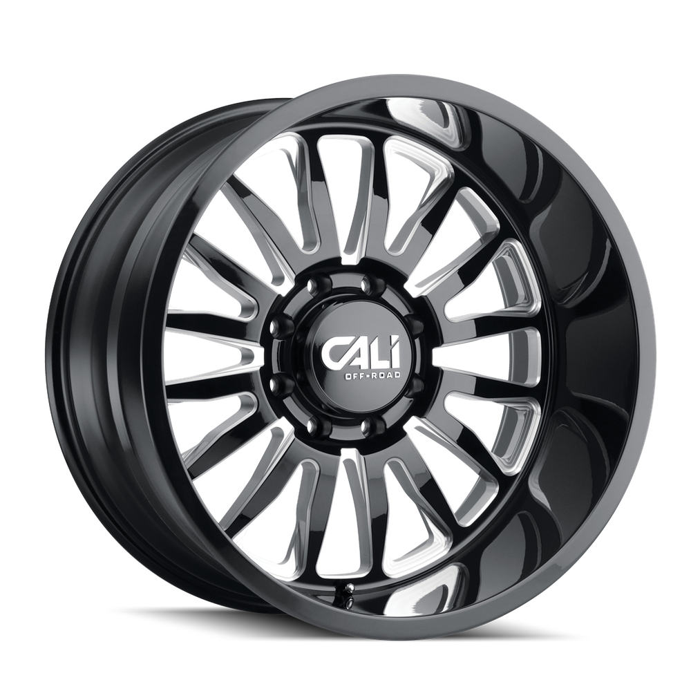 Set of 4 - CALI OFF-ROAD SUMMIT 9110 GLOSS BLACK MILLED 22X12 8-180 -51MM