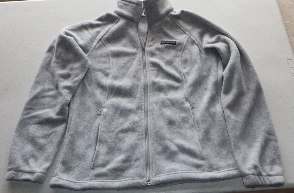 Columbia Jacket Women’s Medium Gray Full Zip Fleece Zip Pockets