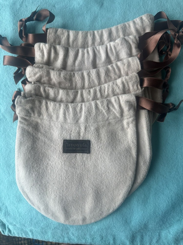 Tiffany & Co Storage New Draw-string Bags (5) Accommodates 6-6.25 Inch B&B-image