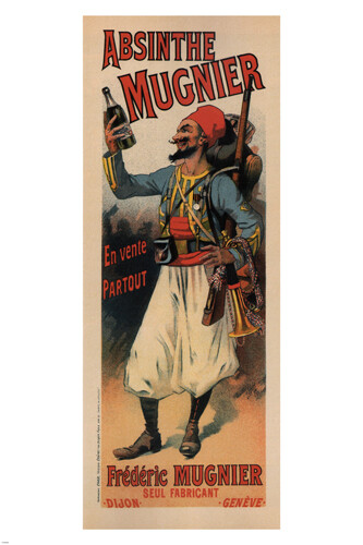 MUGNIER ABSINTHE vintage ad poster Lucien Lefèvre France 1895 20x30 PRIZED-image