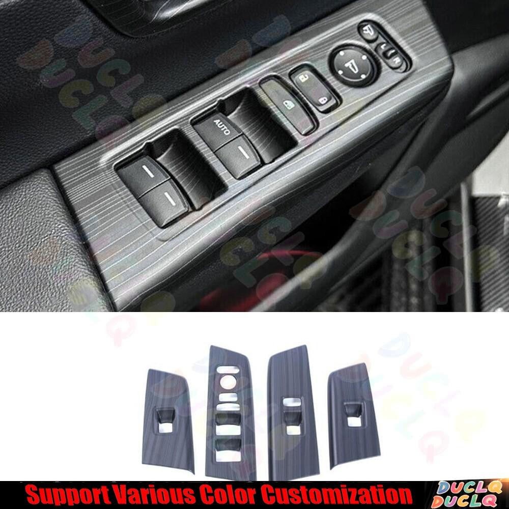 For Honda CR-V 2023-2024 Black Wood Grain Glass Window Lift Switch Panel Trim 4*