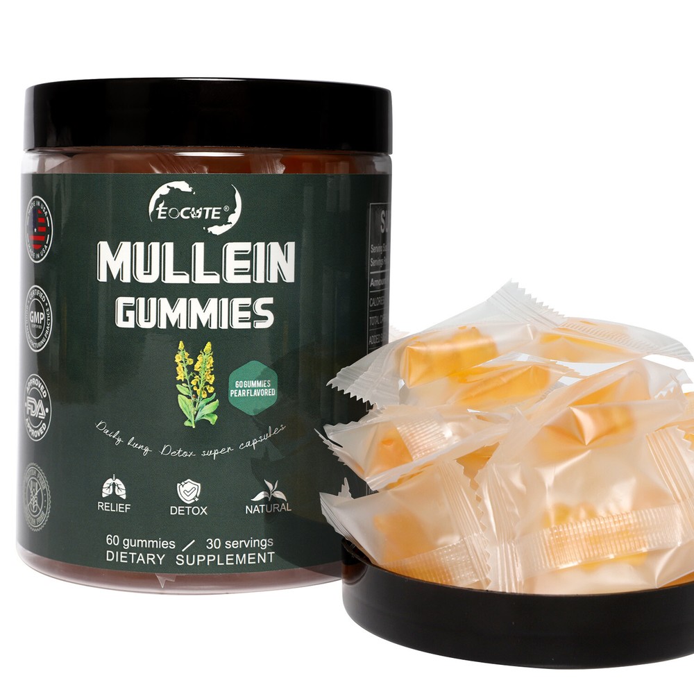 Mullein Leaf Extract-Lungs-Mullein Leaf Gummies 2000mg for Lung Cleanse Detox