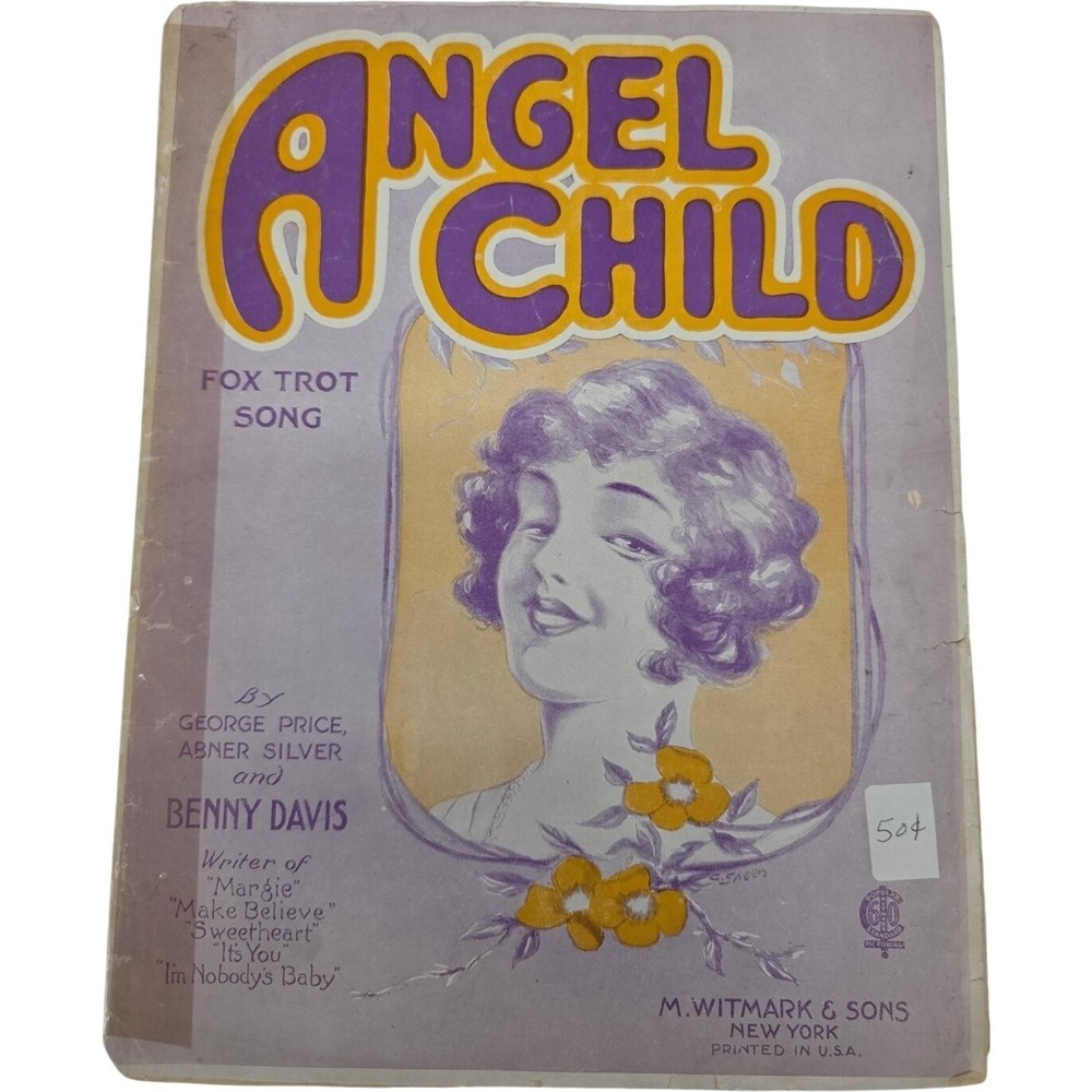 Angel Child  Fox Trot Song by Price Silver & Davis Vintage 1922 Sheet Music