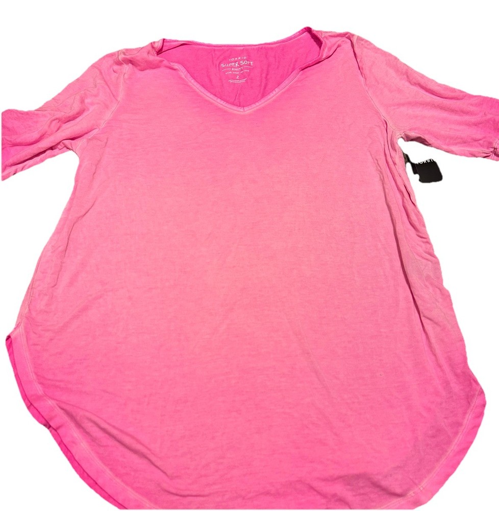 Torrid Super Soft Knit Tunic Shirt Size 2 (18-20) Pink  Wash Short Sleeve NWT