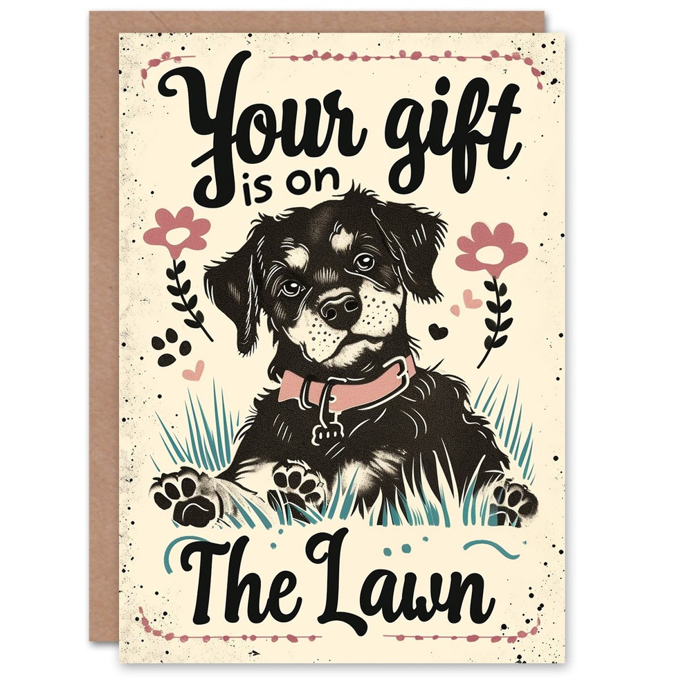 Mother's Day Greeting Card Funny Pet Gift on the Lawn From the Dog Lover For Mum