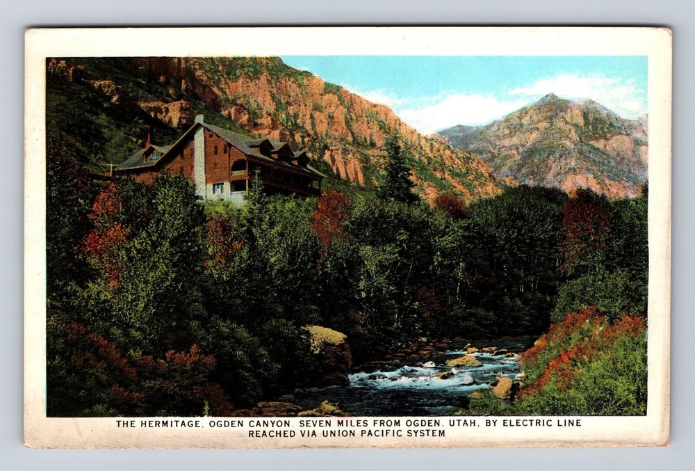 Ogden UT-Utah, Hermitage Ogden Canyon, Antique, Vintage Souvenir Postcard