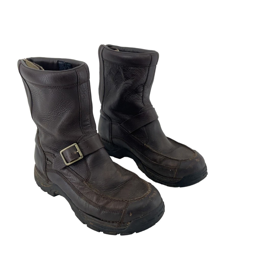 Danner Men's Brown Leather Moto Moc Toe Buckle Boots Size 10.5D Pre-Owned