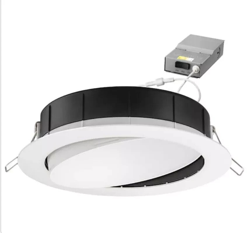 Lithonia Lighting 6 in. Selectable Color Temperature LED Gimbal Kit Matte White