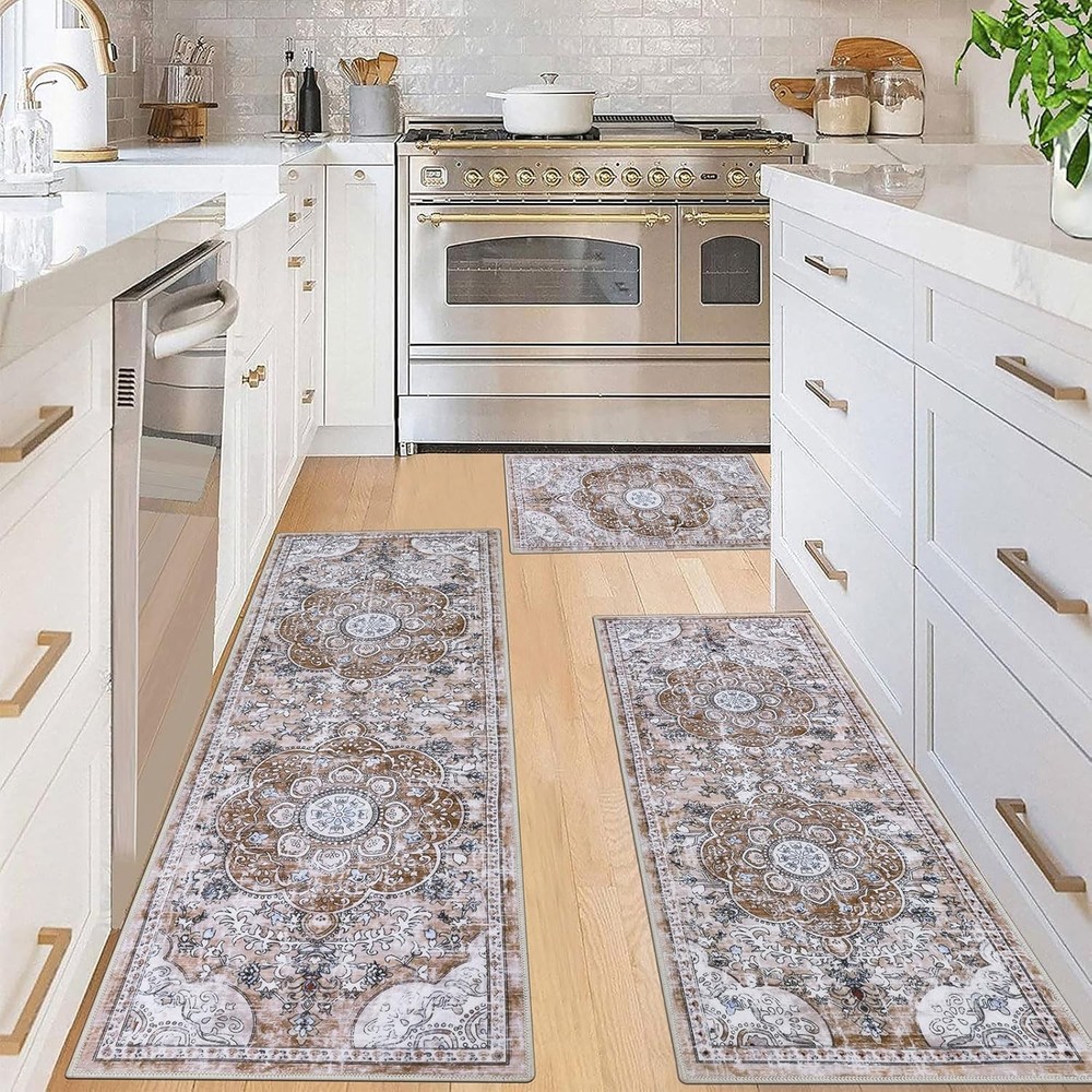 20x32 20x48 20x59 Light Brown Floral Window Curtain Panels