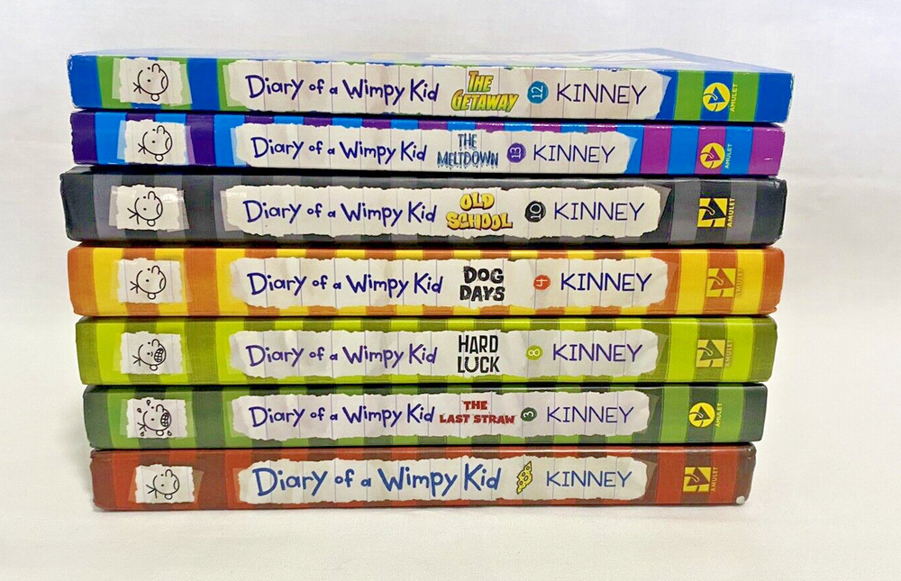 Diary Of A Wimpy Kid Book Lot Of 7 Jeff Kinney. 5 Hardcovers & 2 Paperbacks