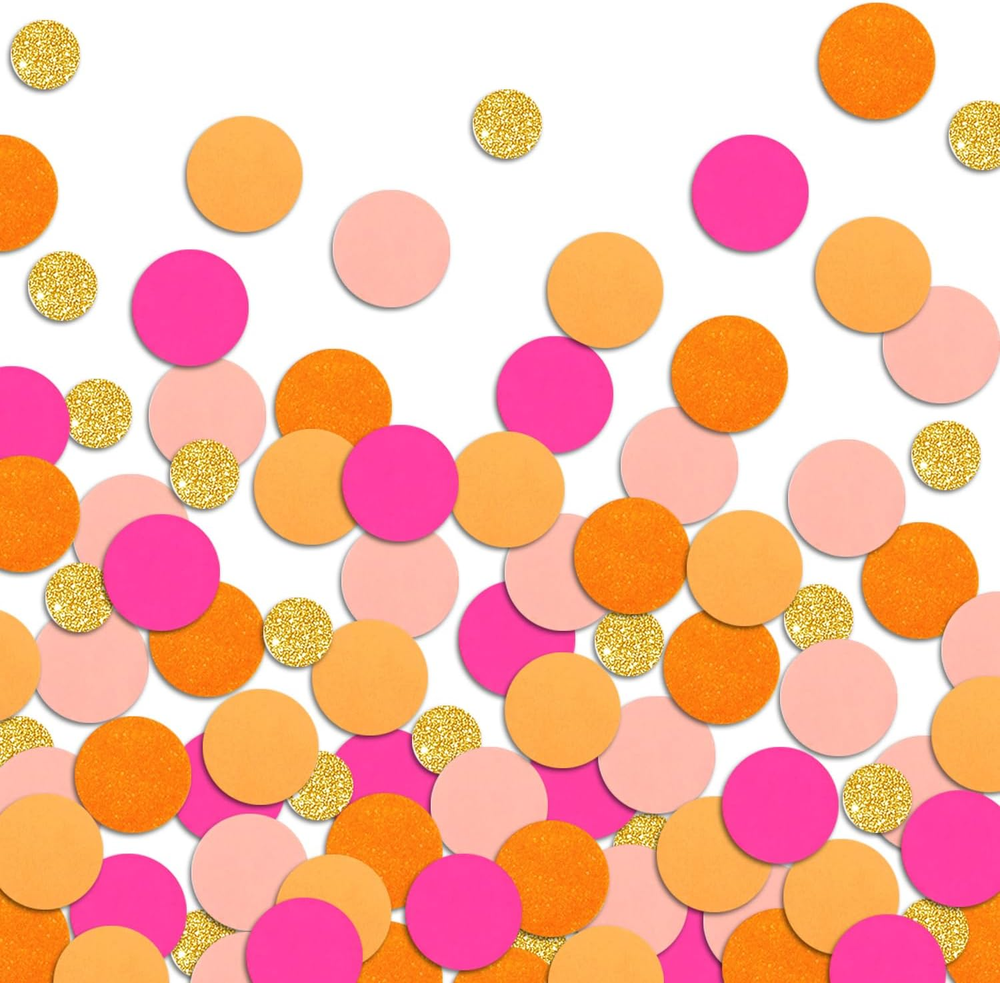 Pink Orange Paper Confetti Glitter Golden Scatter Table Decoration Surprise Craf