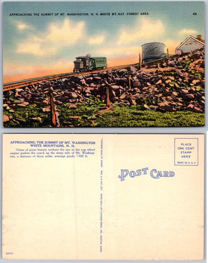 Mount Washington Cog Railway New Hampshire Postcard