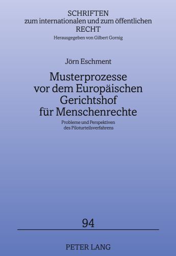 Musterprozesse vor dem Europäischen Gerichtshof für Menschenrechte: Probleme und