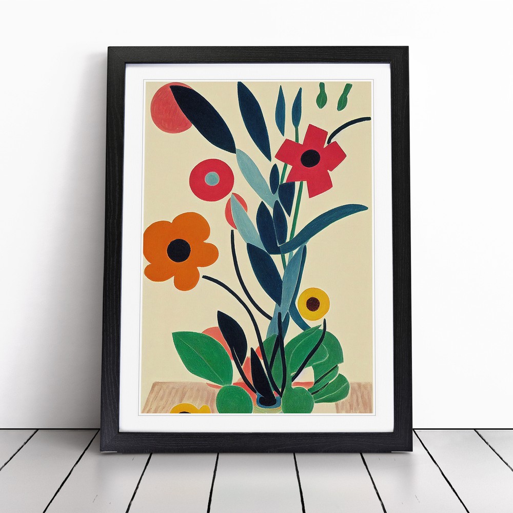 Unique Flowers Abstract No.5 Wall Art Print Framed Canvas Picture Poster Decor