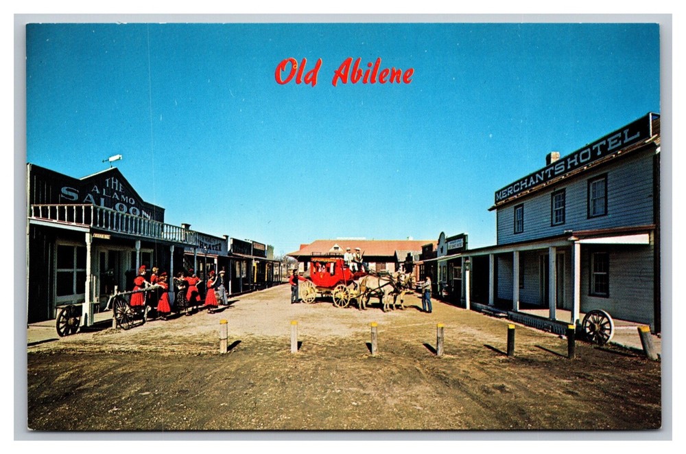 Abilene KS Kansas Old Abilene Town Texas Street View Unposted Chrome Postcard