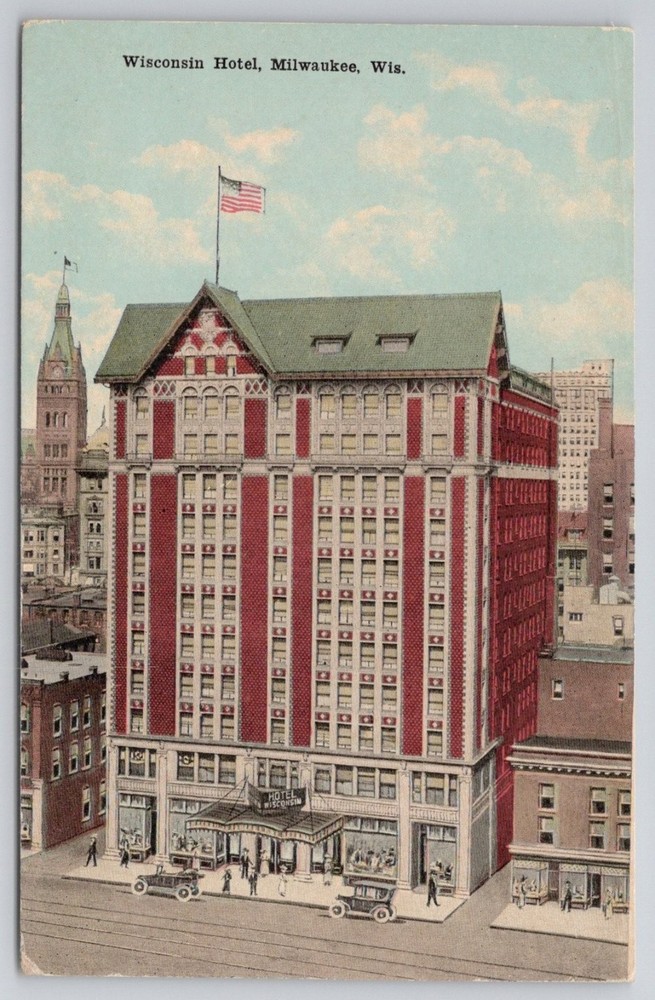 Wisconsin Hotel Milwaukee WI Postcard E.C. Kropp Co. Vintage Early 1900s