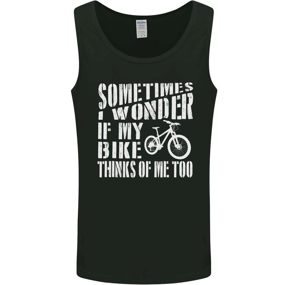 Cycling I Wonder If My Bike Bicycle Cyclist Mens Vest Tank Top