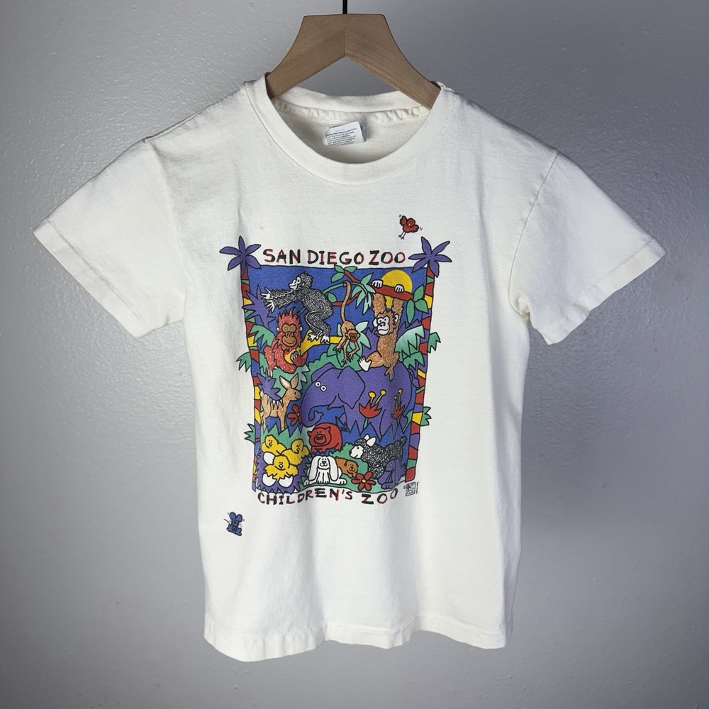 Vintage 90’s San Diego Children’s Zoo Art Single Stitch T Shirt Youth Medium
