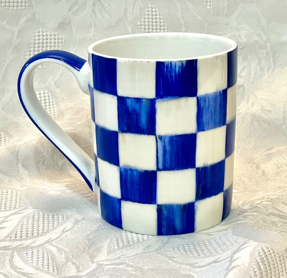 MacKenzie Childs Royal Check 12 oz.  Mug, NEW