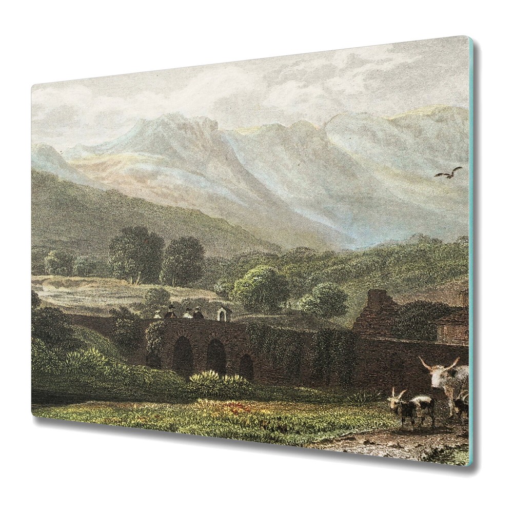 Glass Kitchen Chopping Board Old Road valley oil painting aquarelle land nature