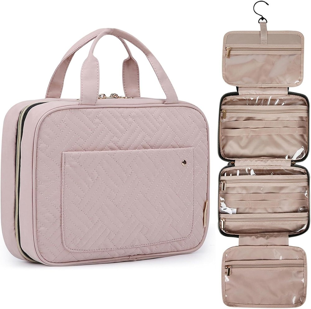 BAGSMART Water-resistant Hanging Toiletry Bag for Travel and Makeup Organization