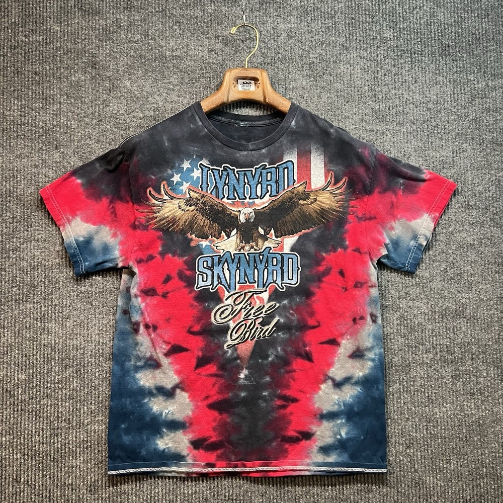 Lynyrd Skynyrd T Shirt Mens Medium Tie Dye Free Bird 2012 Band Tour T Shirt
