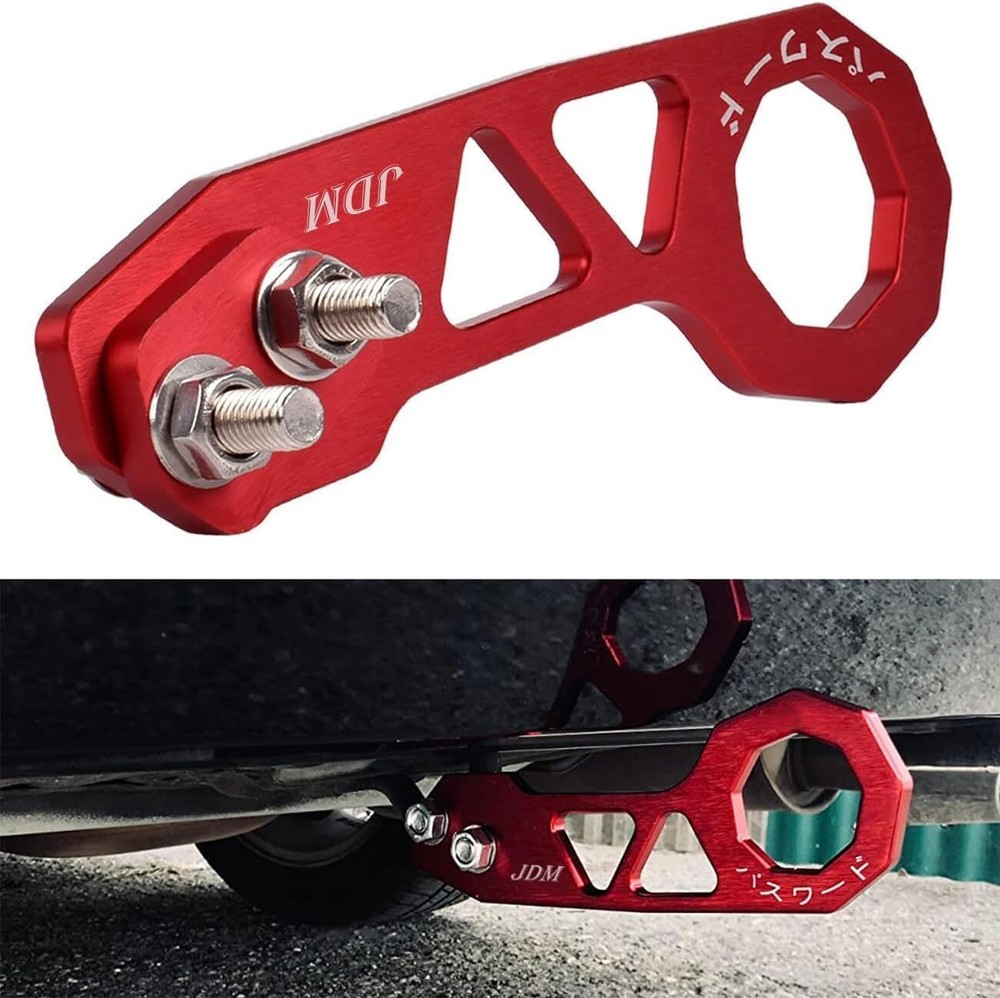 Rear Tow Towing Hook for Universal Car Auto Trailer Ring Aluminum Racing Red