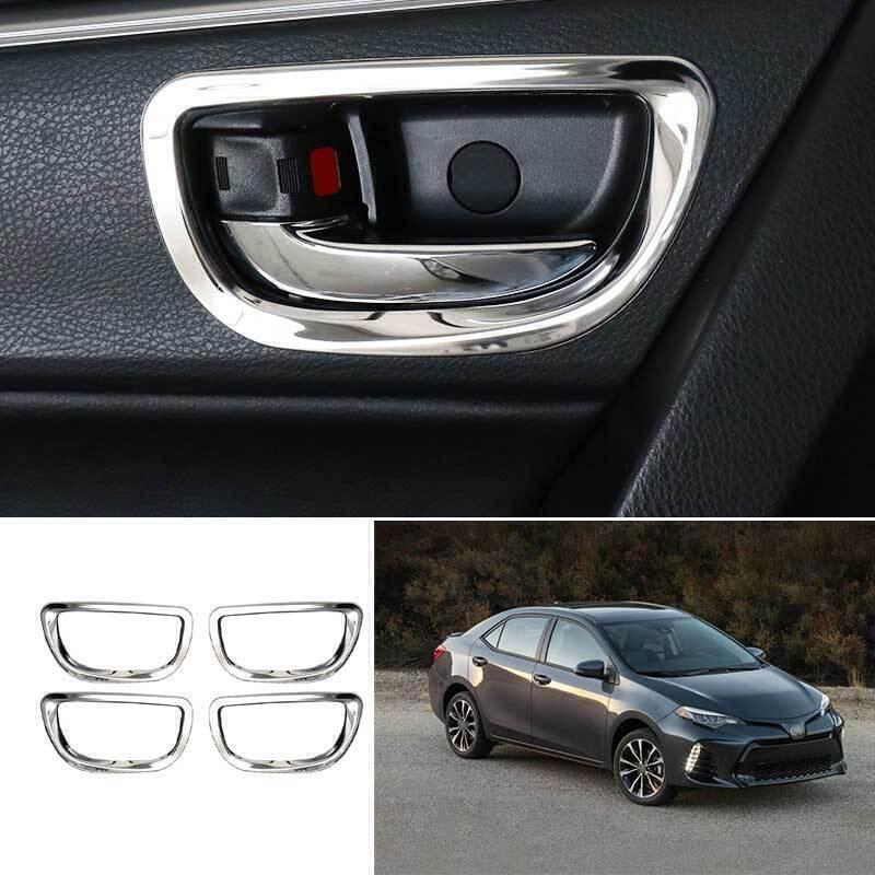 For Toyota Corolla 2014-2019 Chrome Steel Inner Door Handle Lock Frame Trim 4pcs