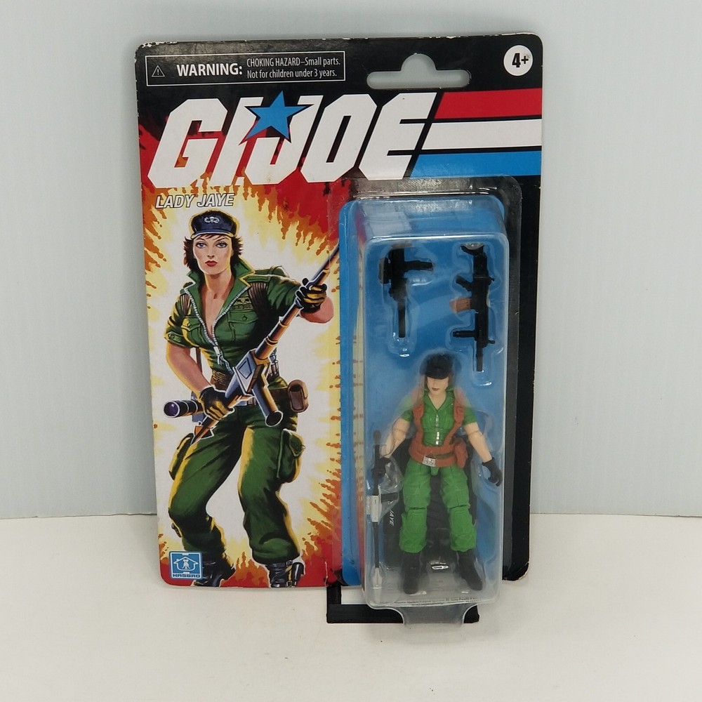 Hasbro GI Joe Retro Lady Jaye 3.75 inch Action Figure, Collector’s(bent Card)