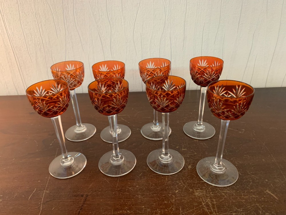 8 Crystal Overlay Liqueur Glasses (Price Per Unit)