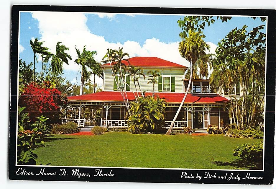 Postcard Edison Home Fort Myers Florida USA