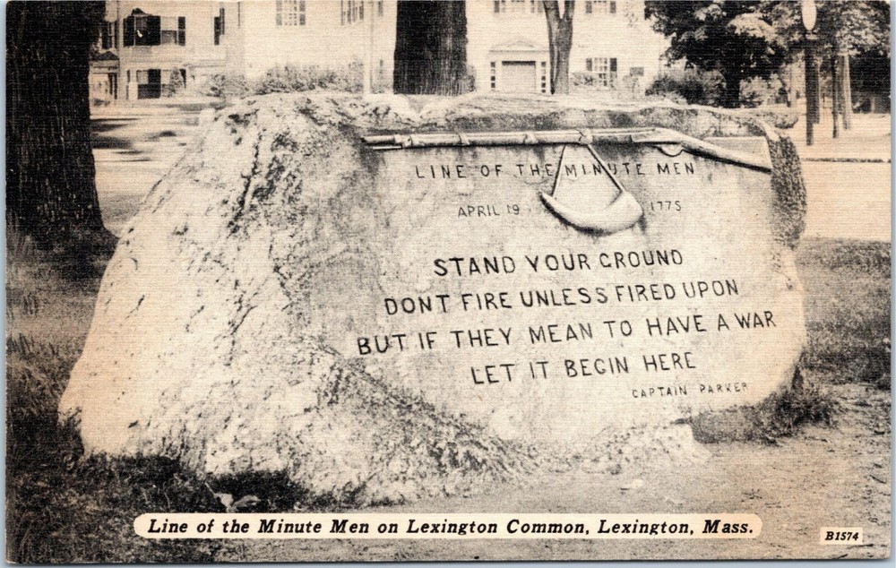 Minute Men memorial on Jonathan Harrington House - Lexington Mass