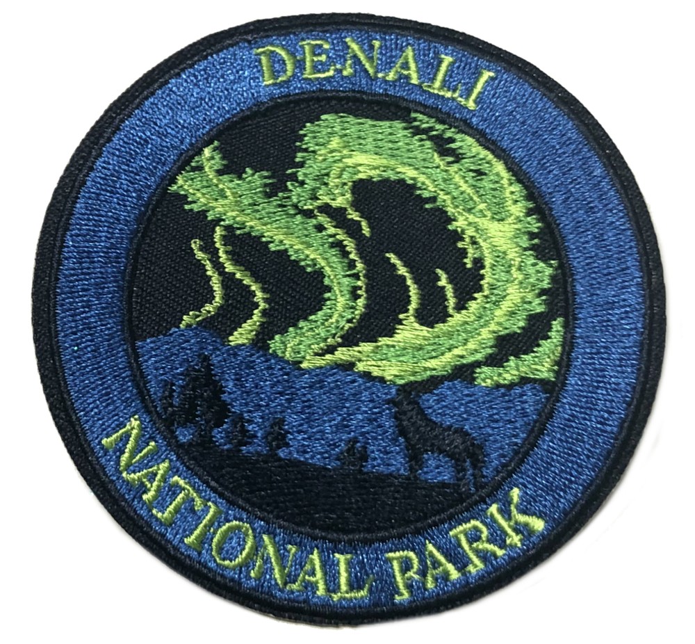 Denali National Park Patch Embroidered Iron-On Applique Nature Travel Souvenir