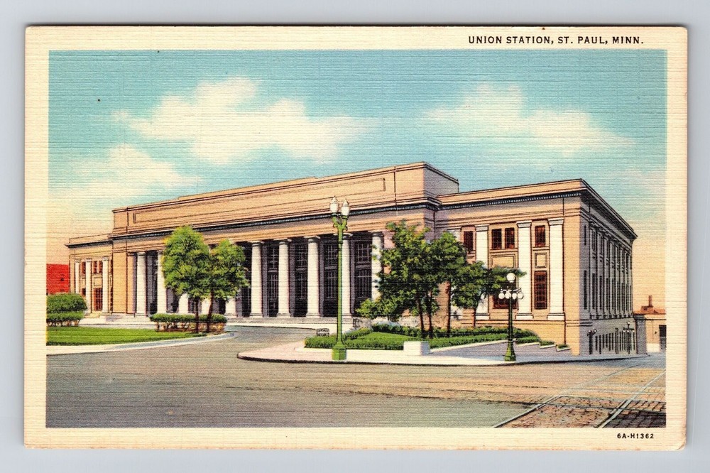 St. Paul MN-Minnesota, Union Station, Exterior, Vintage Postcard