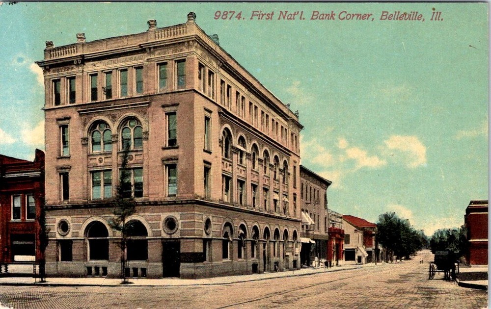 First National Bank, BELLEVILLE, Illinois Postcard