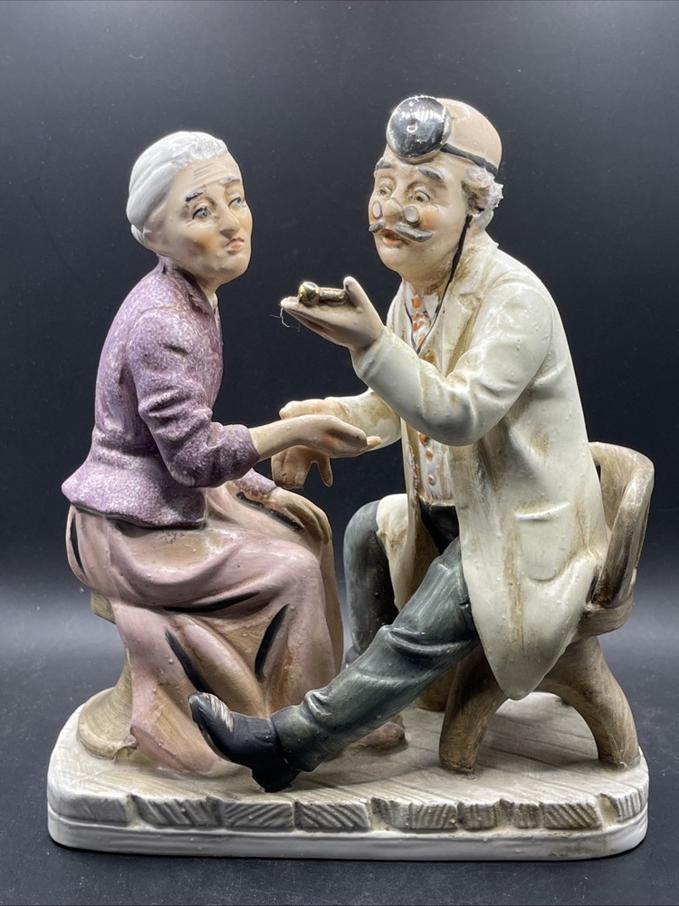 Norleans Porcelain Doctor Physician with Lady Figurine