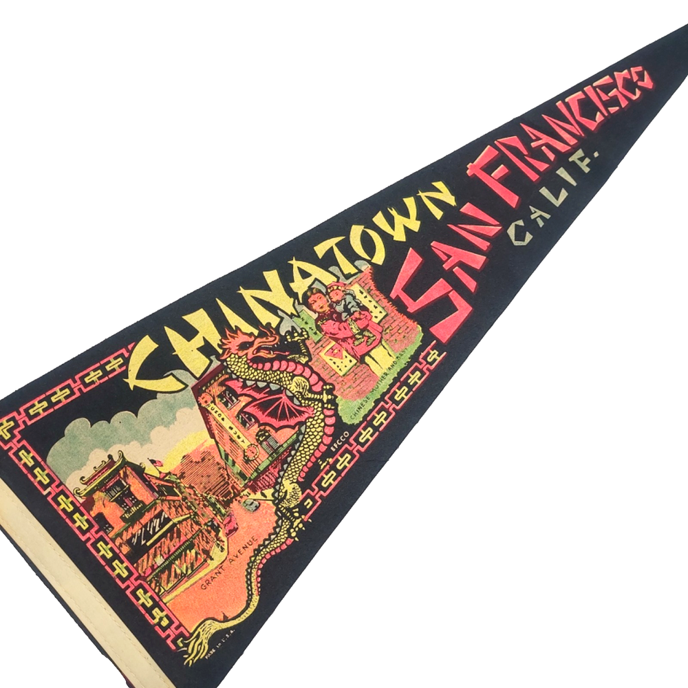 Chinatown San Francisco California Vintage Souvenir Pennant 8.5