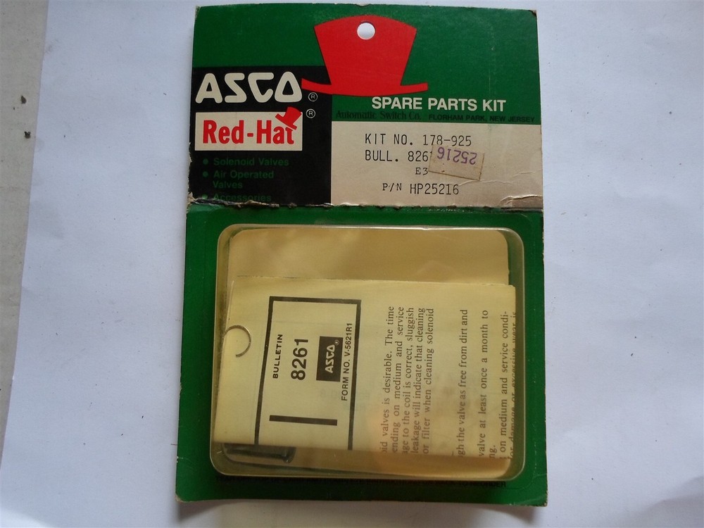 ASCO Red Hat: Spare Parts Kit No. 160-130 Bulletin 8210, AC J4