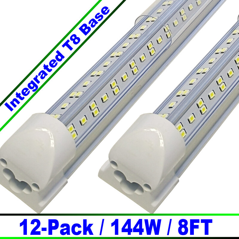 LED Shop Light Fixture 8Ft 144W 18000LM T8 LED Tube Light Garage Light 12 Pack