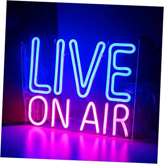 Live On Air Neon Sign,Neon Light Sign,Light Up Neon Signs for Wall live