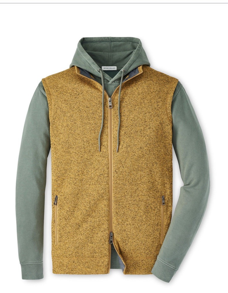 PETER MILLAR Crown Sweater Fleece Golf Vest Dijon Yellow Men’s Size Large
