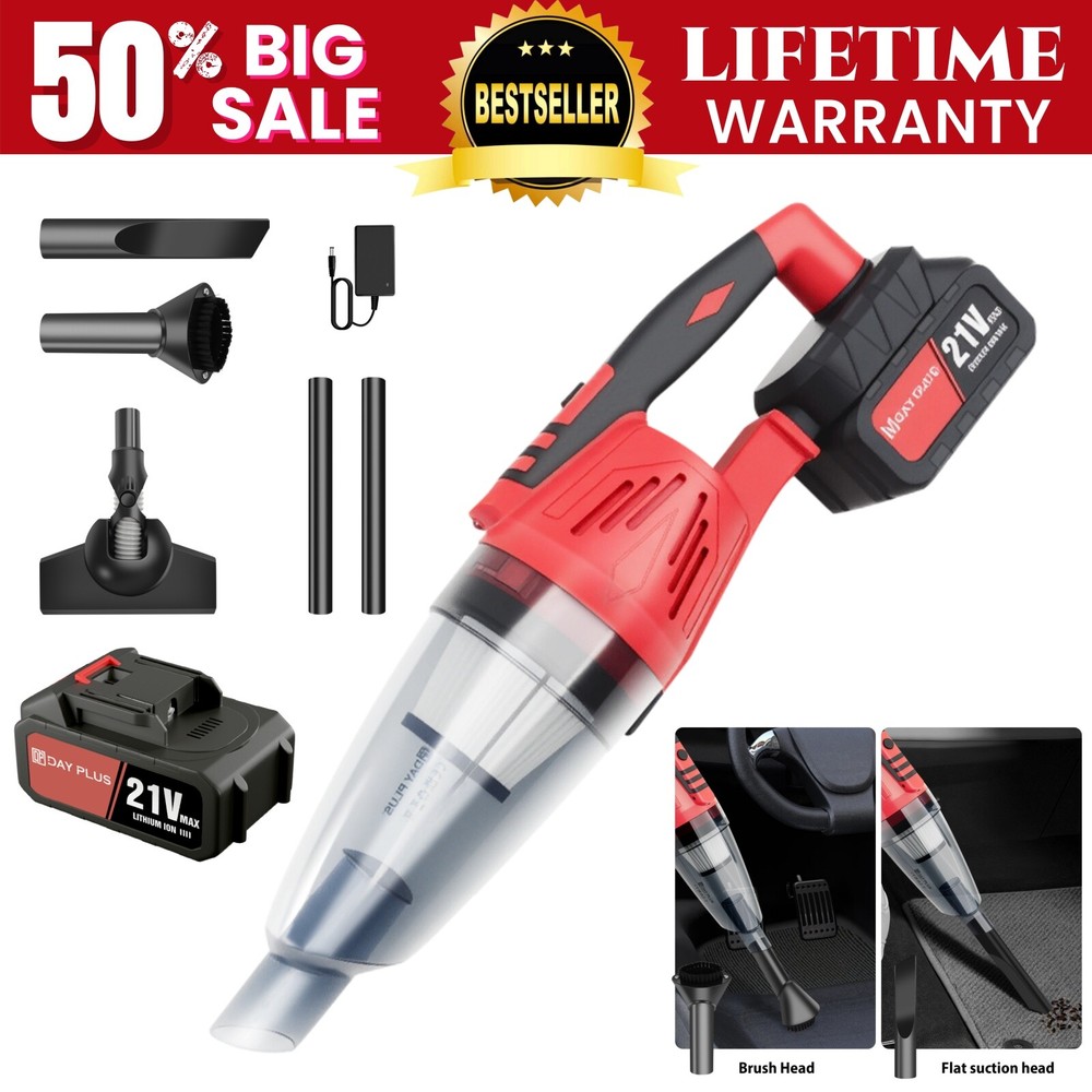 Cordless Stick Vacuum Cleaner Rechargeable Lightweight Carpet Floor Car Vacuum