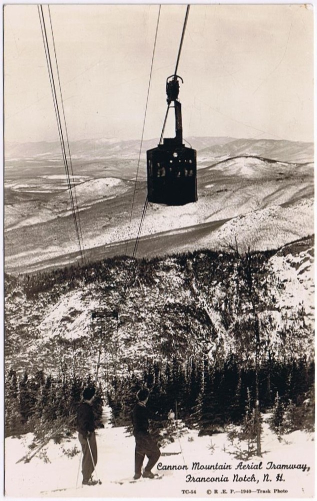 Postcard RPPC Cannon Mountain Aerial Tramway Franconia Notch New Hampshire